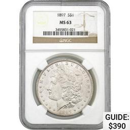 1897 Morgan Silver Dollar NGC MS63