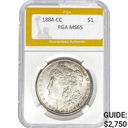1884-CC Morgan Silver Dollar PGA MS65