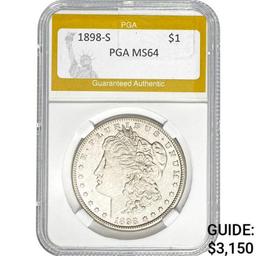 1898-S Morgan Silver Dollar PGA MS64