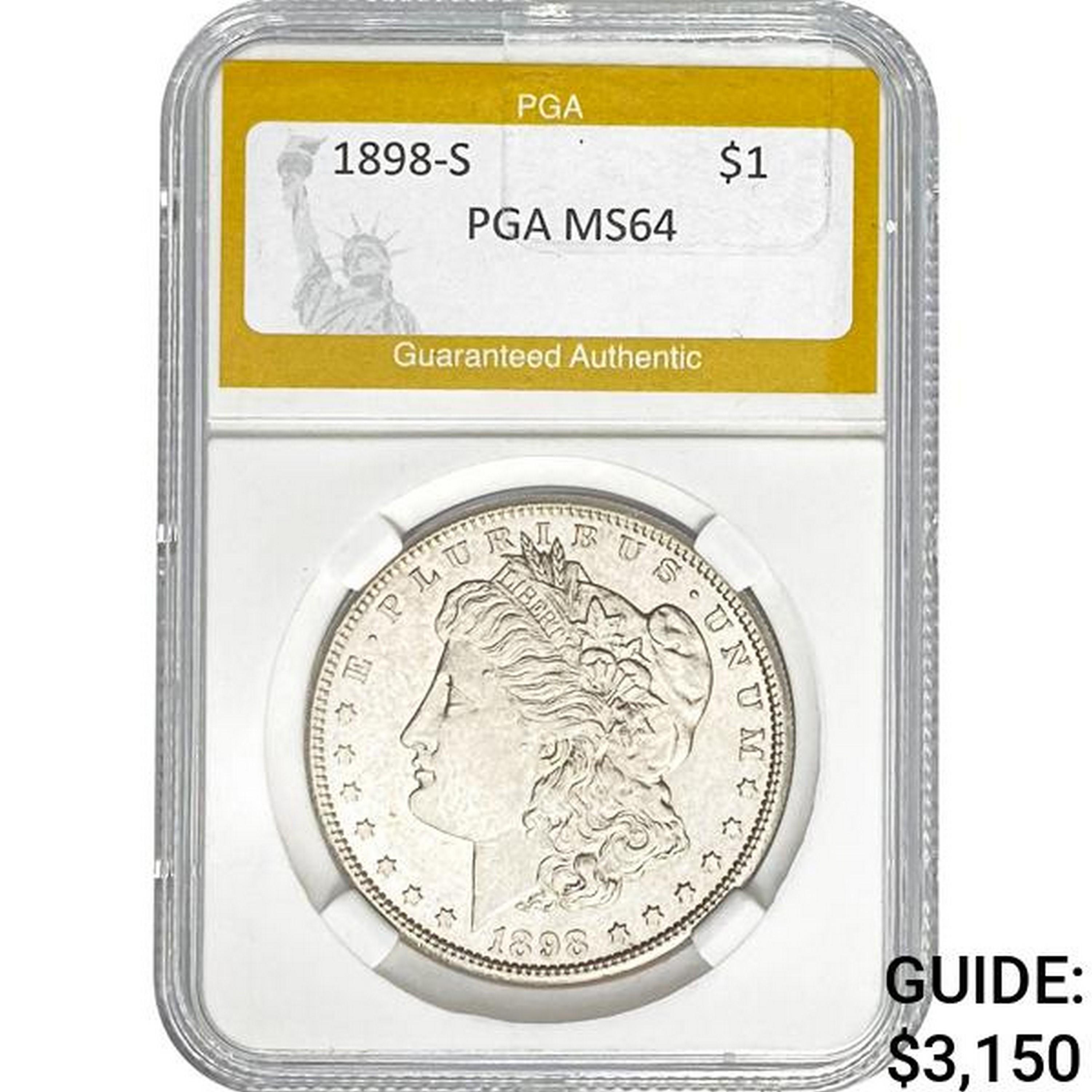 1898-S Morgan Silver Dollar PGA MS64