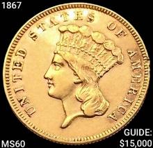 1867 $3 Gold Piece UNCIRCULATED