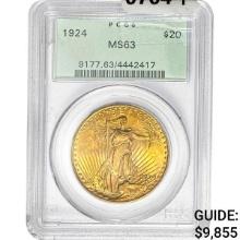 1924 $20 Gold Double Eagle PCGS MS63