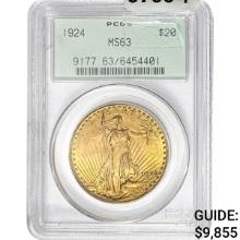 1924 $20 Gold Double Eagle PCGS MS63