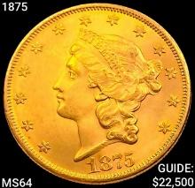 1875 $20 Gold Double Eagle CHOICE BU