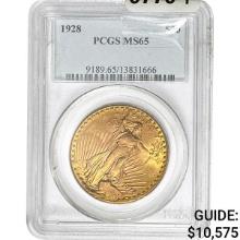 1928 $20 Gold Double Eagle PCGS MS65