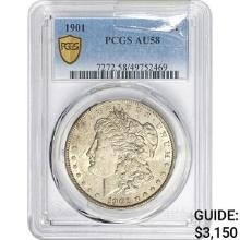 1901 Morgan Silver Dollar PCGS AU58