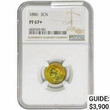 1886 Nickel Three Cent NGC PF67+