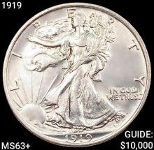 1919 Walking Liberty Half Dollar CHOICE BU+