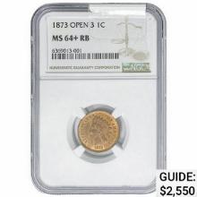 1873 Indian Head Cent NGC MS64+ RB Open 3