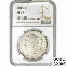 1881-S Morgan Silver Dollar NGC MS67
