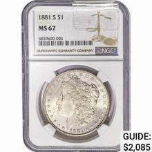 1881-S Morgan Silver Dollar NGC MS67