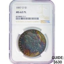 1887-O Morgan Silver Dollar NGC MS62 PL