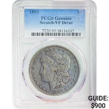1893 Morgan Silver Dollar PCGS Genuine