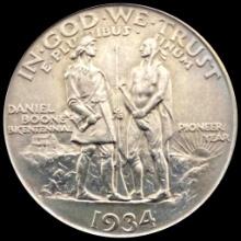 1934 Silver Daniel Boone Bicentennial Half Dollar GEM BU