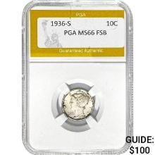 1936-S Mercury Dime PGA MS66 FSB