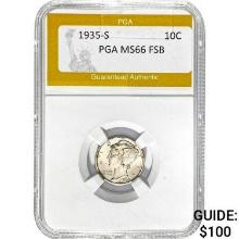 1935-S Mercury Dime PGA MS66 FSB