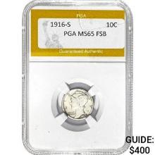 1916-S Mercury Dime PGA MS65 FSB