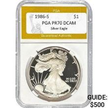 1986-S Silver Eagle PGA PR70 DCAM