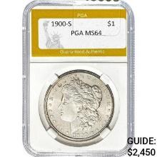 1900-S Morgan Silver Dollar PGA MS64