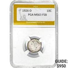 1926-D Mercury Dime PGA MS63 FSB