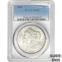 1886 Morgan Silver Dollar PCGS MS65