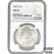 1897-S Morgan Silver Dollar NGC MS63