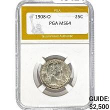 1908-O Barber Quarter PGA MS64