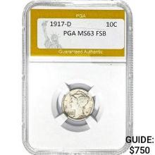 1917-D Mercury Dime PGA MS63 FSB