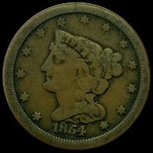 1854 Braided Hair Half Cent NICELY CIRCULATED