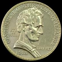 1918 Illinois Centennial Silver Half Dollar GEM BU
