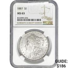 1887 Morgan Silver Dollar NGC MS63