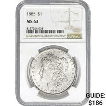 1885 Morgan Silver Dollar NGC MS63