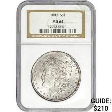 1882 Morgan Silver Dollar NGC MS64