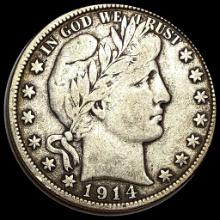 1914-S Silver Barber Half Dollar NICELY CIRCULATED