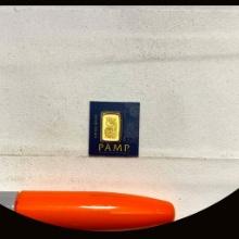 PAMP Suisse 1g Gold Bar .9999 Fine in Assay Card UNCIRCULATED