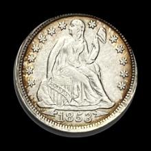 1853 Arrows Seated Liberty Dime CHOICE AU