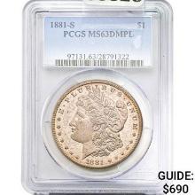 1881-S Morgan Dollar PCGS MS63DMPL