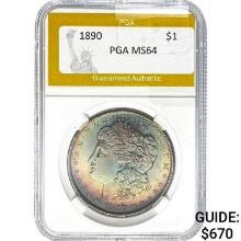 1890 Morgan Silver Dollar PGA MS64