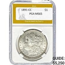 1891-CC Morgan Dollar PGA MS65