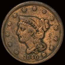 1840 Braided Hair Large Cent NICELY CIRCULATED
