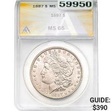 1887 Morgan Silver Dollar ANACS MS65