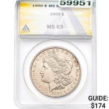 1900 Morgan Silver Dollar ANACS MS63