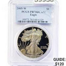 2005-W $1 Silver Eagle PCGS PR70DCAM