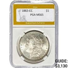 1882-CC Morgan Silver Dollar PGA MS65