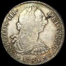 1786-Mo FM Mexico 8 Reales Silver Coin CLOSELY UNCIRCULATED