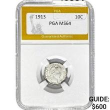 1913 Barber Dime PGA MS64