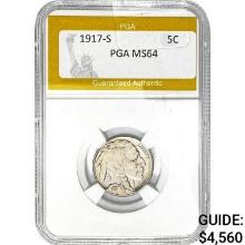 1917-S Buffalo Nickel PGA MS64