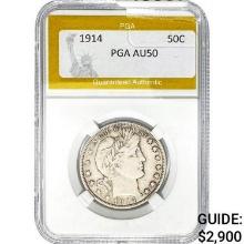 1914 Barber Half Dollar PGA AU50