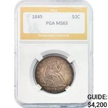 1845 Seated Liberty Half Dollar PGA MS63