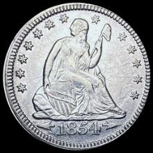 1854 Arrows Seated Liberty Silver Quarter UNCIRCULATED